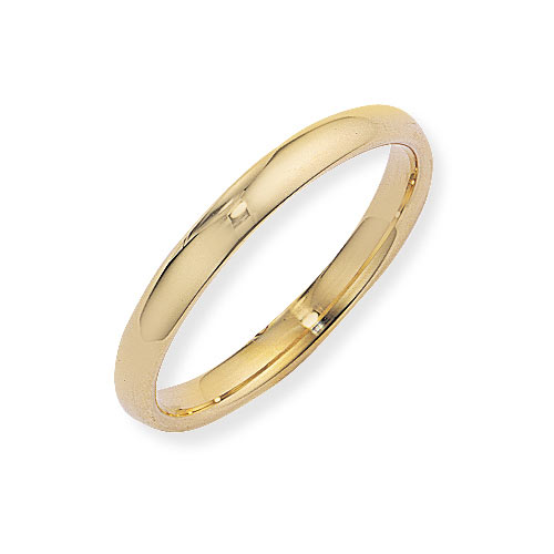 Gold Essentials 3mm Court Shape Band Ring Wedding Ring In 18 Ct Yellow Gold