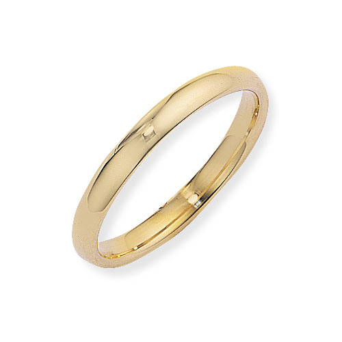 3mm Court Shape Band Ring Wedding Ring In 9 Ct Yellow Gold