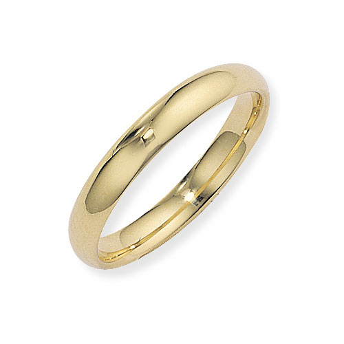 4mm Court Shape Band Ring Wedding Ring In 18 Ct Yellow Gold