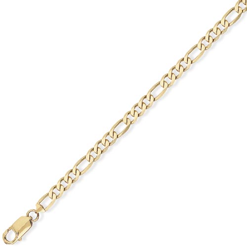 Gold Essentials 5.5 inch Childs Premium 3   1 Figaro Bracelet In 9 Carat Yellow Gold