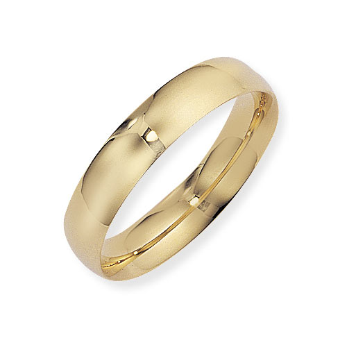 Gold Essentials 5mm Court Shape Wedding Ring In 9 Carat Yellow Gold
