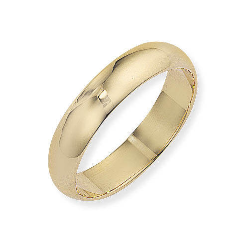 Gold Essentials 5mm D Shape Band Ring Wedding Ring In 18 Ct Yellow Gold