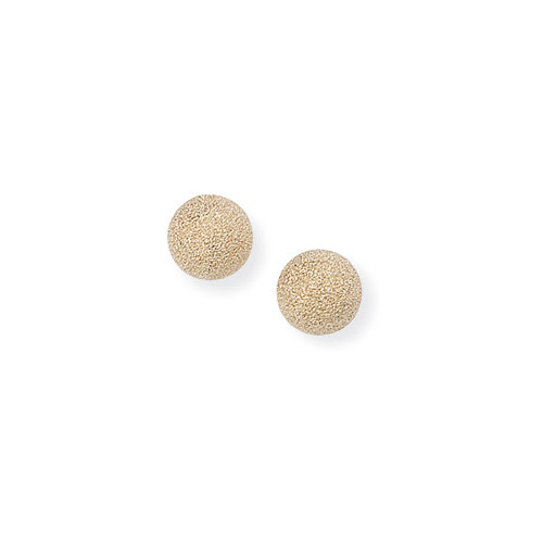 Gold Essentials 5mm Frosted Ball Stud Earrings In 9 Carat Yellow Gold