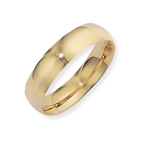 Gold Essentials 6mm Court Shape Band Ring Wedding Ring In 18 Carat Yellow Gold