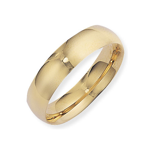 Gold Essentials 6mm Court Shape Band Ring Wedding Ring In 9 Carat Yellow Gold