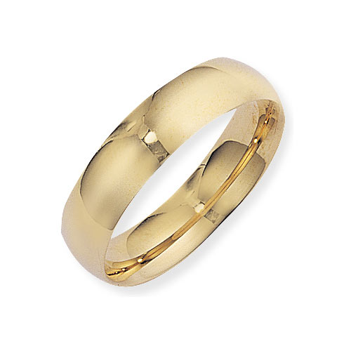  6mm Court Shape Band Ring Wedding Ring In 9 Carat Yellow Gold