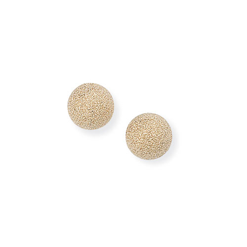 Gold Essentials 6mm Frosted Ball Stud Earrings In 9 Carat Yellow Gold
