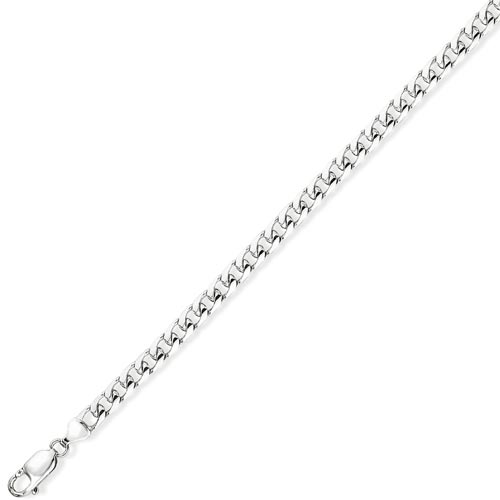 7.25 inch Bombe Curb Bracelet In 9 Carat White Gold