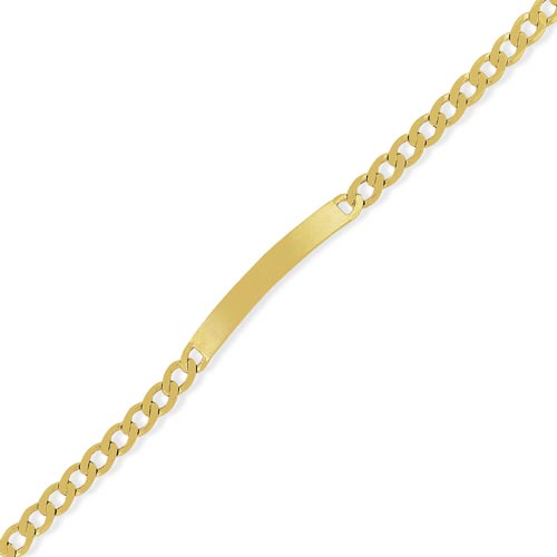Gold Essentials 7.25 inch Curb ID Bracelet In 9 Carat Yellow Gold