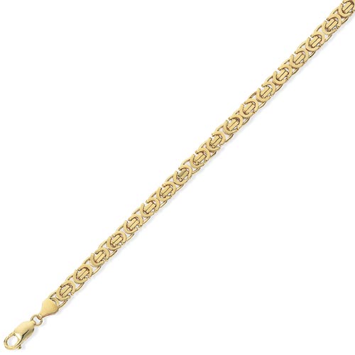 Gold Essentials 7.25 Inch Flat Byzantine Bracelet In 9 Carat Yellow Gold