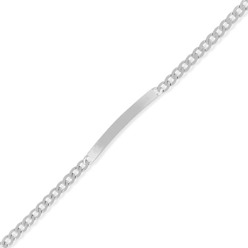 7.25 inch Ladies Identity Curb Bracelet In 9 Carat White Gold