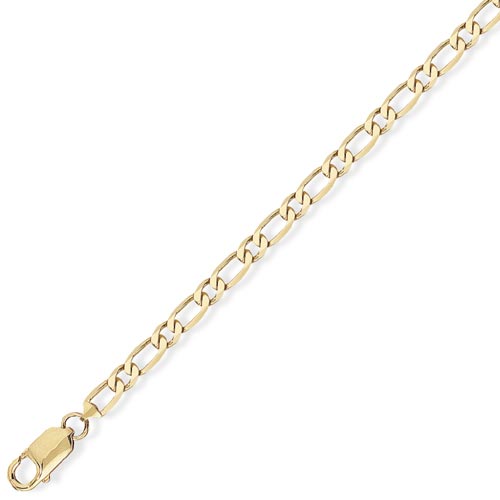 7.25 inch Premium 1   1 Figaro Bracelet In 9 Carat Yellow Gold