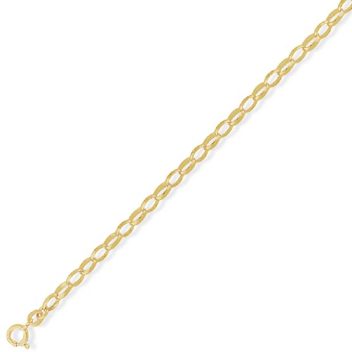 7.25 inch Premium Diamond Cut Oval Belcher Bracelet In 9 Carat Yellow Gold