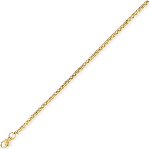 Gold Essentials 7.25 Inch Traditional Round Belcher Bracelet In 9 Carat Yellow Gold