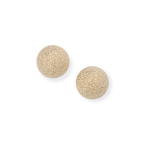 Gold Essentials 7mm Frosted Ball Stud Earrings In 9 Carat Yellow Gold