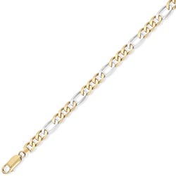 Gold Essentials 8.25 inch Fancy 3   1 Figaro Bracelet In 9 Carat Yellow Gold