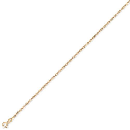 Gold Essentials 9.5 inch Supertwist Singapore Anklet In 9 Carat Yellow Gold