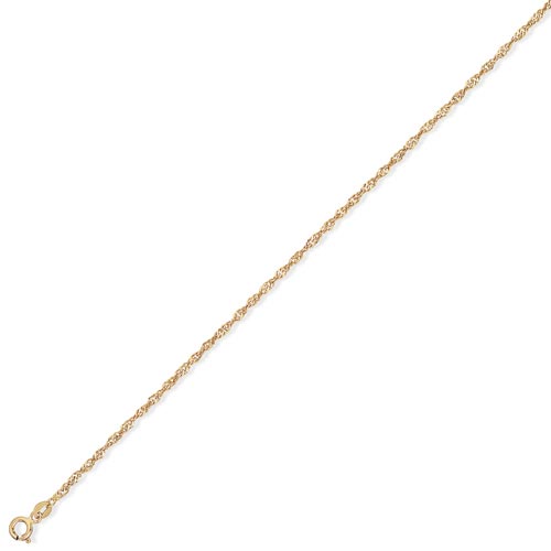 9.5 inch Supertwist Singapore Anklet In 9 Carat Yellow Gold