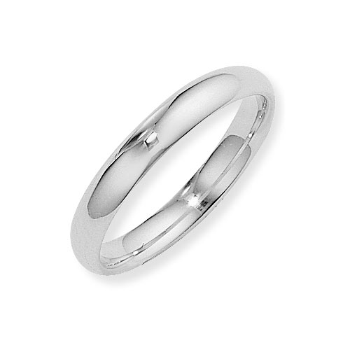 Gold Essentials 9ct White Gold Court Shape Band Ring Wedding Ring- 4mm