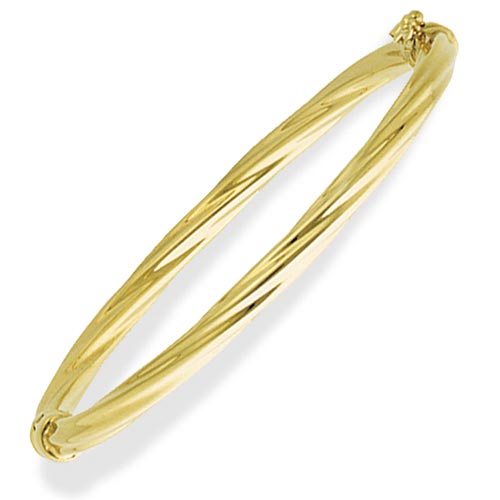 Baby Twist Bangle In 9 Carat Yellow Gold