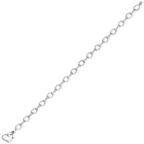Gold Essentials Hammered Link Bracelet In 9 Carat White Gold