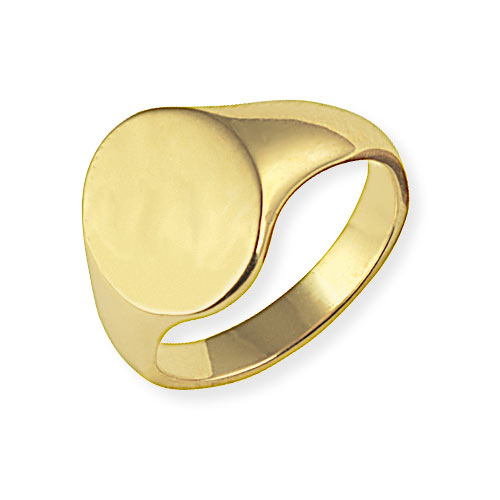 Gold Essentials Oxford Classic Stamped Signet Ring In 9 Carat Yellow Gold