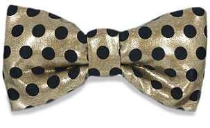 Gold Glitter Black Dots Bow Tie