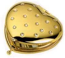 Gold Heart Compact Mirror