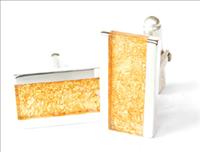 Gold Leaf Silver Cufflinks by Justin Duance