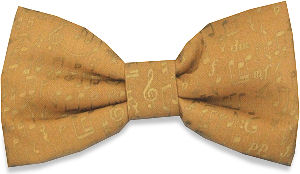 gold Music Notes Bow Tie