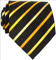 Gold Pencil Stripe Silk Tie by Simon Carter