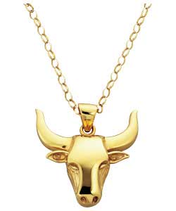 gold Plated Silver Bull Pendant