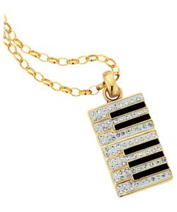 Gold Plated Silver Crystal Keyboard Pendant