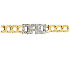 plated Silver Cubic Zirconia Dad; Bracelet