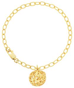 Plated Silver Cubic Zirconia Heart Cage Bracelet