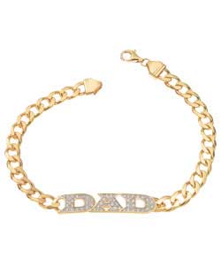 Plated Silver Cubic Zirconia Set Dad Bracelet