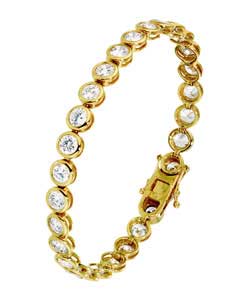 Plated Silver Cubic Zirconia Tennis Bracelet