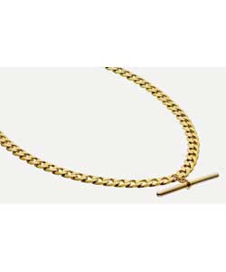 Gold Plated Silver Gents T-Bar Curb Chain