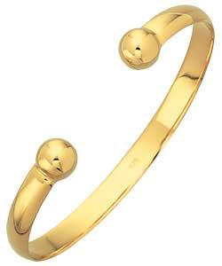 Gold Plated Silver Gents Torque Bangle
