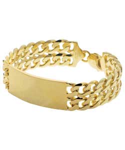 Plated Silver Large Double Link ID Bracelet