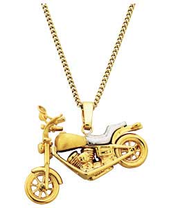 Gold Plated Silver Motorbike Pendant