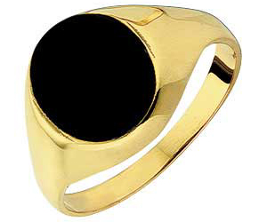 Gold Plated Silver Onyx Signet Ring