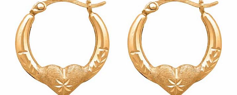 Gold Plated Silver Small Heart Creole Earrings