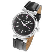 black strap watch