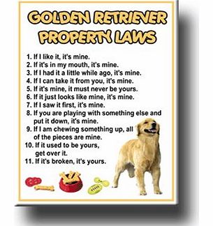 Golden Retriever Property Laws Fridge Magnet No 1