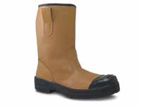 tan leather rigger boots with steel toe
