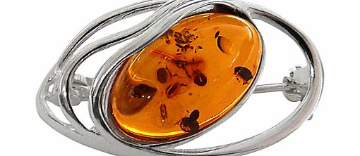 Goldmajor Amber and Silver Brooch