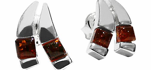 Goldmajor Amber Split Sterling Silver Stud