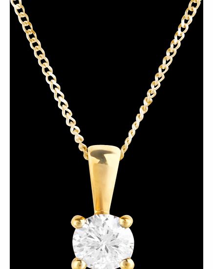 Goldsmiths 18ct Gold 0.33ct 4 Claw Diamond Pendant