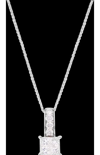 Goldsmiths 18ct White Gold Invisible 1.0ct Diamond Set